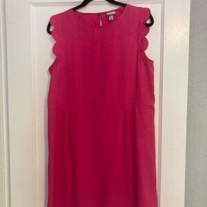 Pink Scallop Sleeve Shift Mini Dress (Size M)
